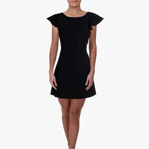 BCBGeneration Women's Black Sleeveless Ruffle Back LBD Dress size 6